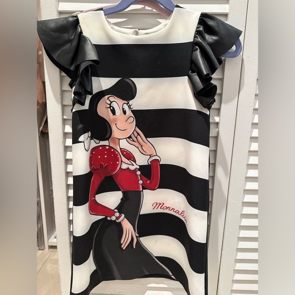 Moana Lisa black and white Olive Oyl dress, size 4